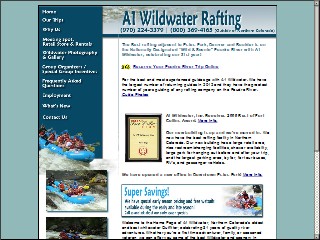 Web site www.a1wildwater.com, A1 Wildwater Rafting