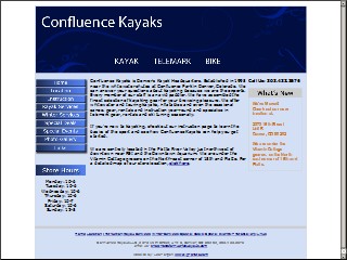 Web site www.confluencekayaks.com, Confluence Kayaks
