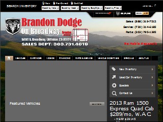 Web site www.dodgeonbroadway.com, AutoNation Dodge RAM Broadway