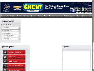 Web site www.ghentmotors.com, Ghent Chevrolet