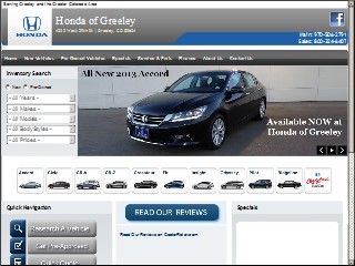 Web site www.hondaofgreeley.com, Honda Of Greeley