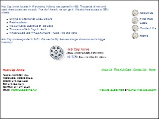 Web site www.hubcapannie.net, Hub Cap Annie