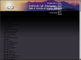 Web site www.infinitiofdenver.com, Infiniti of Denver