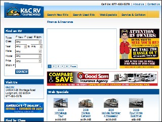 Web site www.kcrv.com, K & C Rv