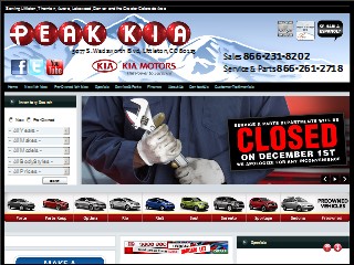 Web site www.peakkia.com, Peak KIA