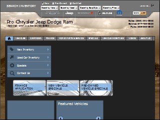 Web site www.prochryslerjeep.com, Pro Chrysler Jeep Denver