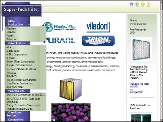 Web site www.supertechfilter.com, Super Tech Filter